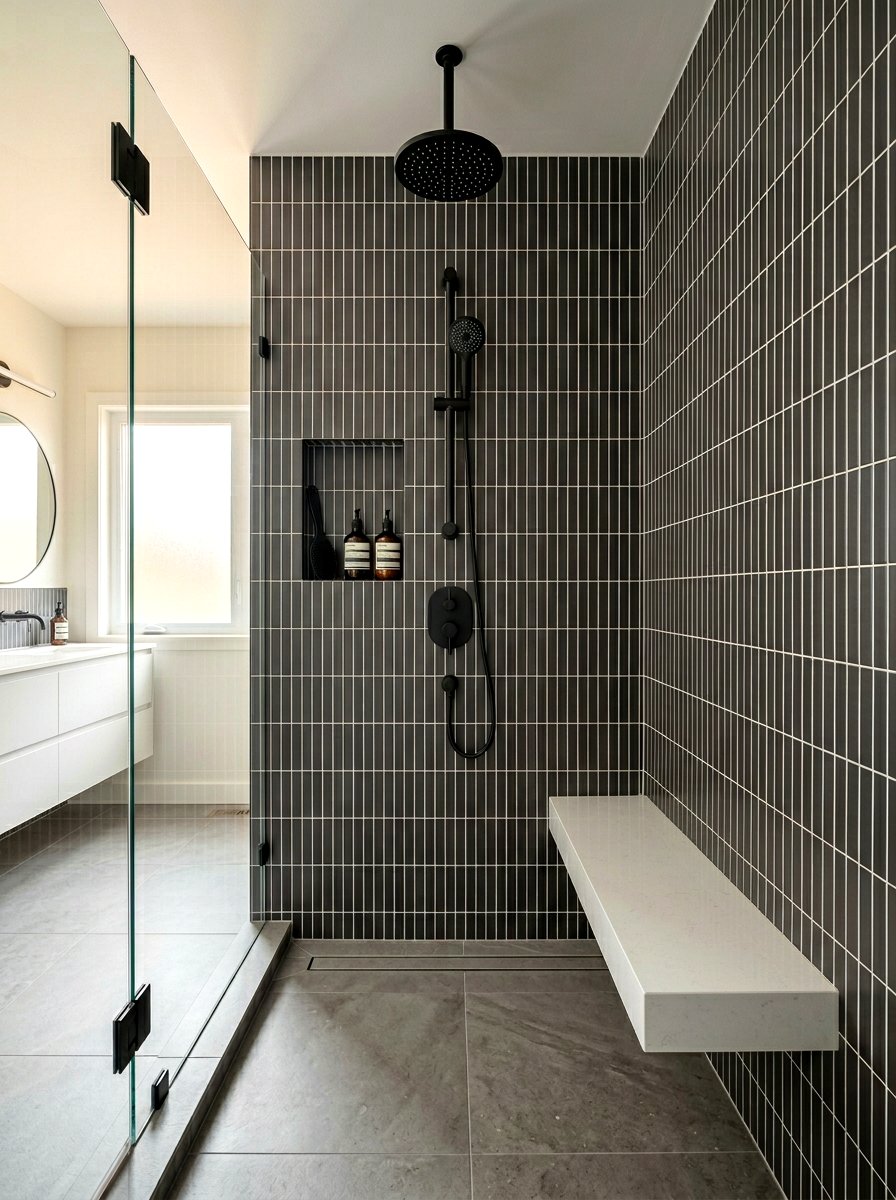 Modern Vertical Tile Layout - 30 vertical tile shower ideas