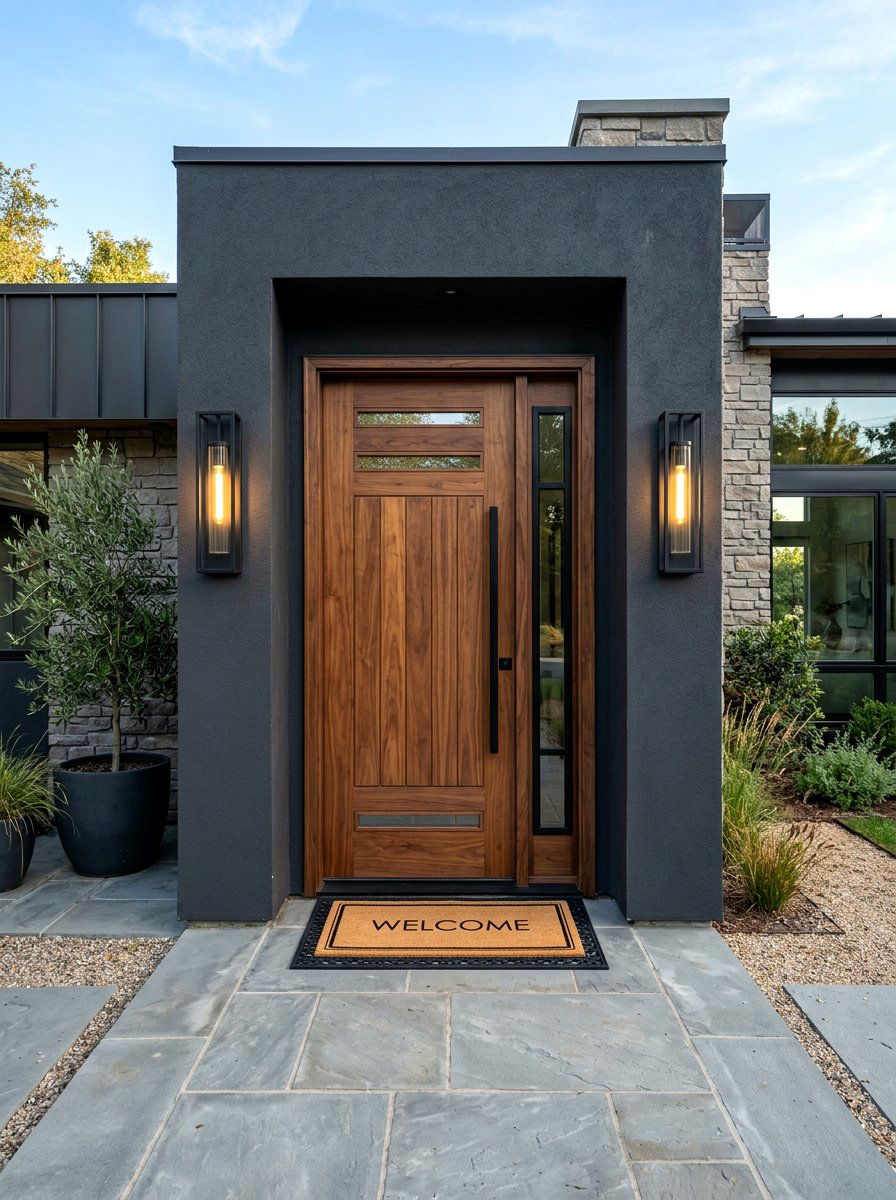 Modern Wall Sconce - 30 front porch spring refresh ideas