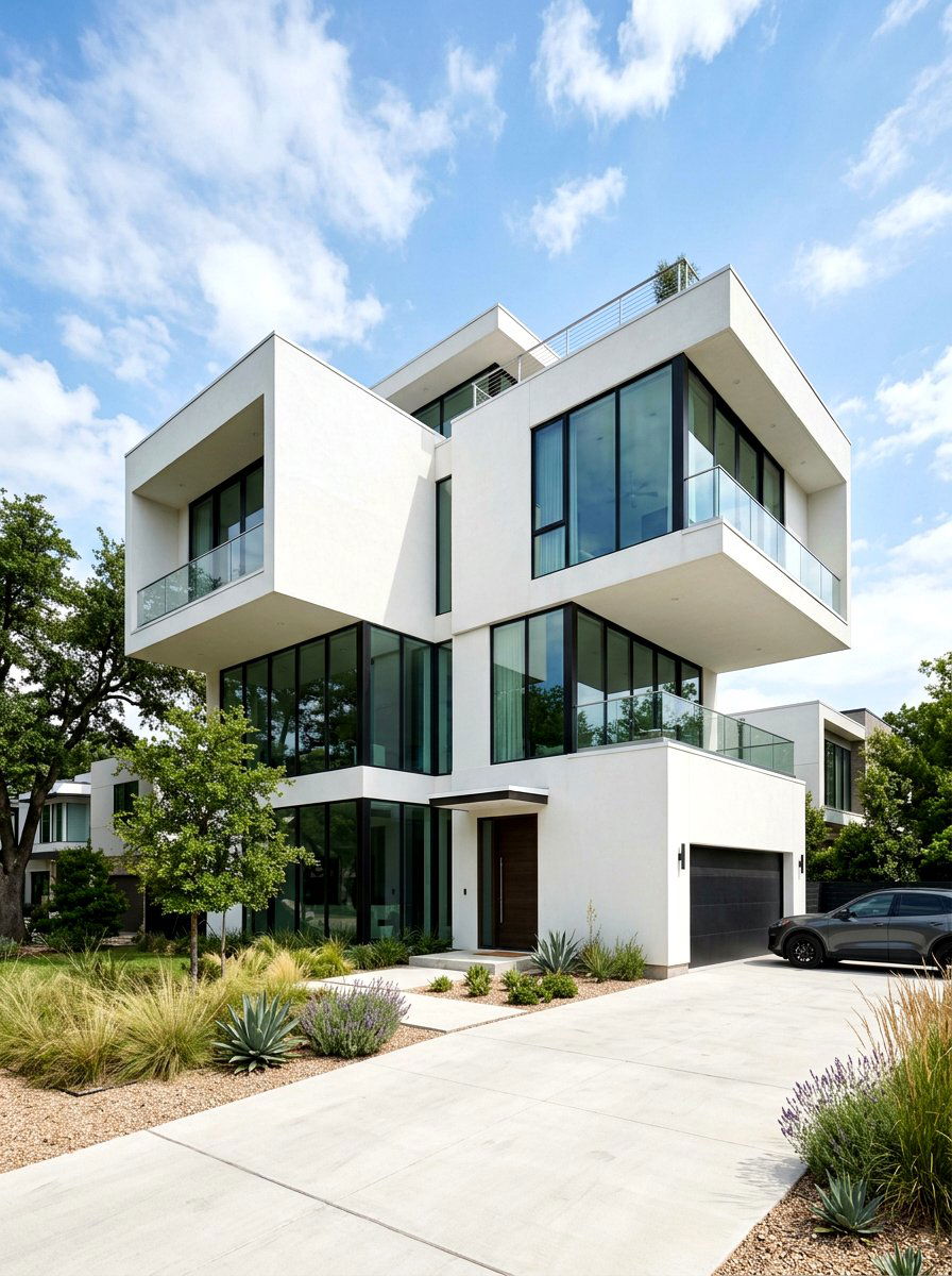 Modern White Box Architecture - 30 white house exterior ideas