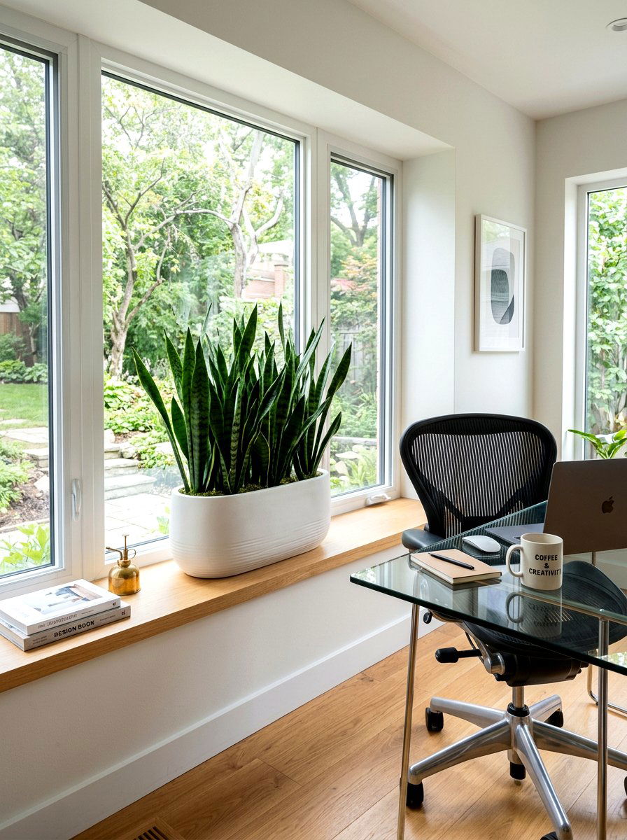 Modern White Ceramic Planter - 30 windowsill planter ideas