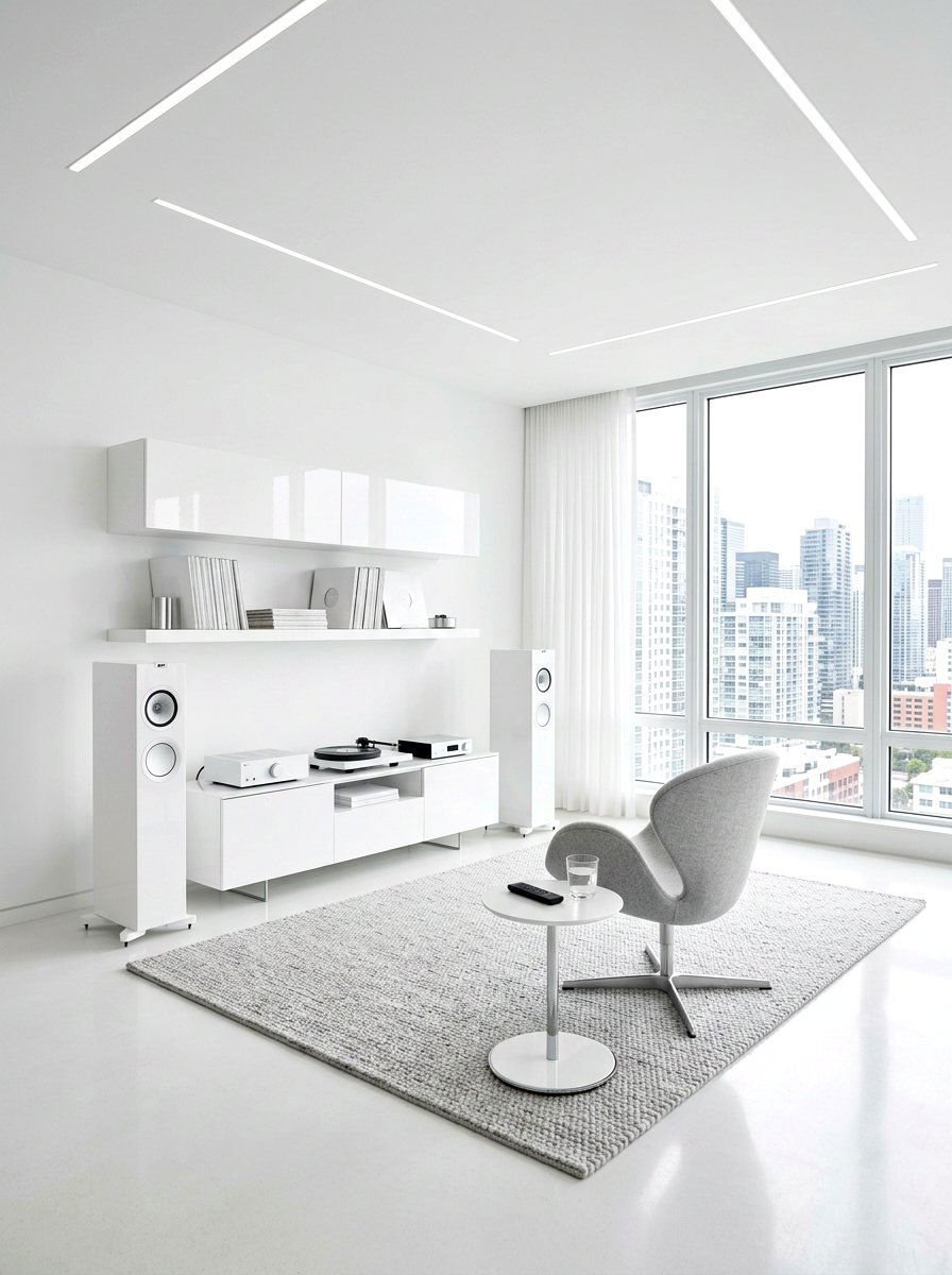 Modern White Hi Fi Room - 30 listening lounge ideas