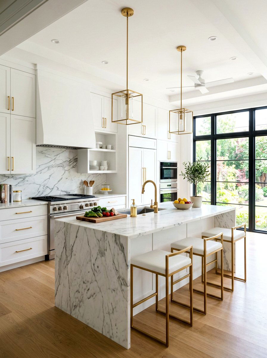 Modern White Kitchen Gold Hardware - 30 white kitchen ideas