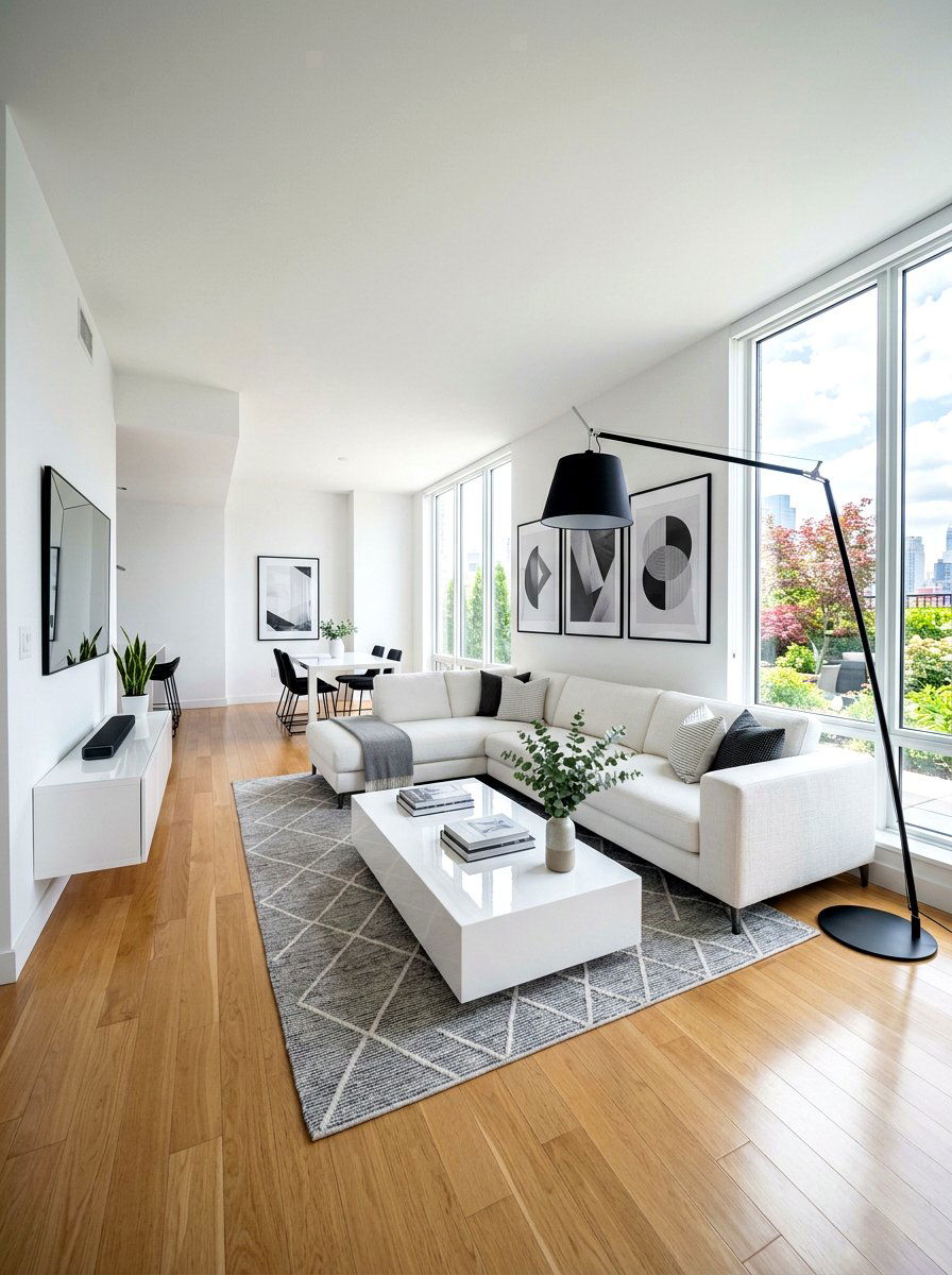 Modern White Living Room - 30 white living room ideas