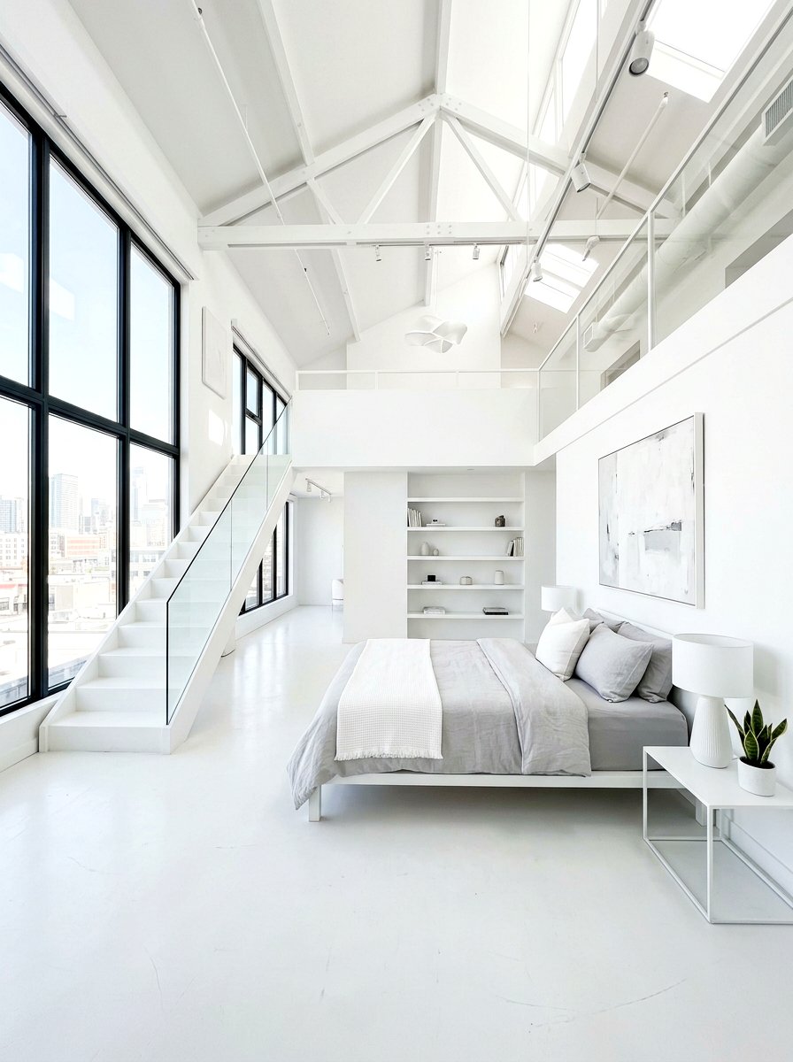 Modern White Loft Interior - 30 tiny house loft bed ideas