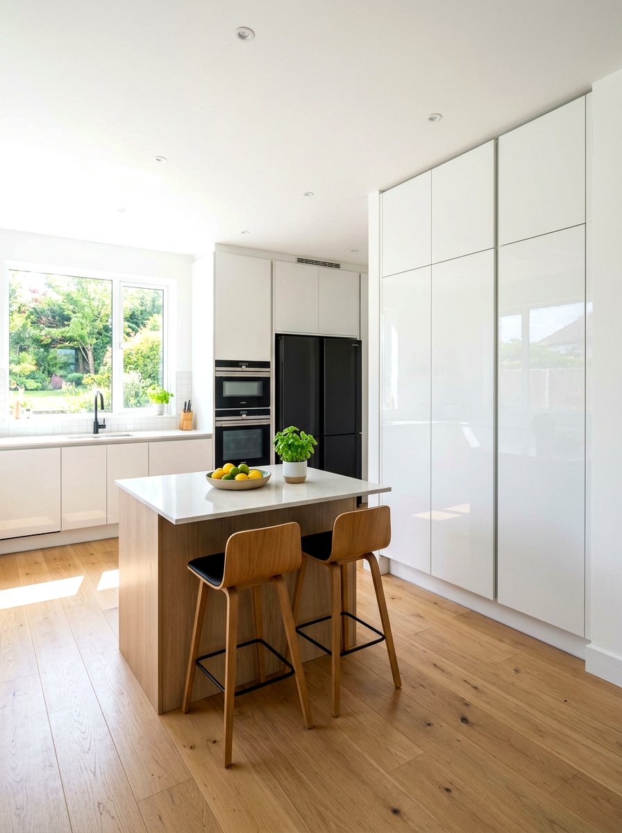 Modern White Pantry - 30 freestanding pantry cabinet ideas