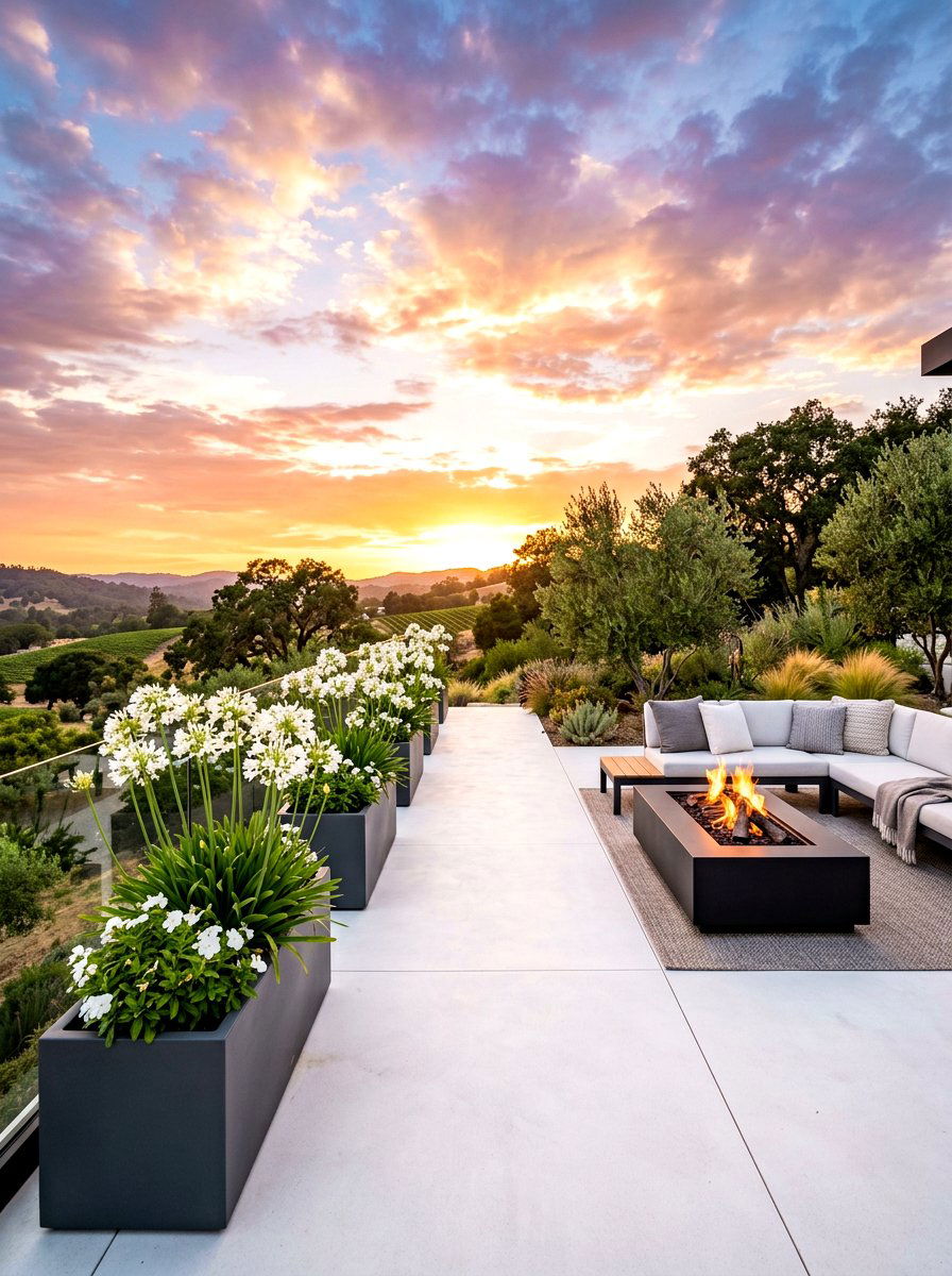 Modern White Patio - 30 white flower garden ideas