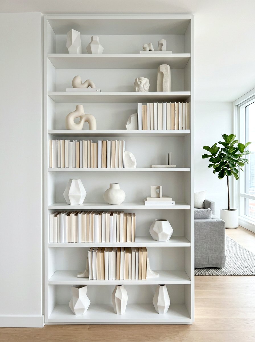 Modern White Shelf - 30 seasonal shelf decor ideas