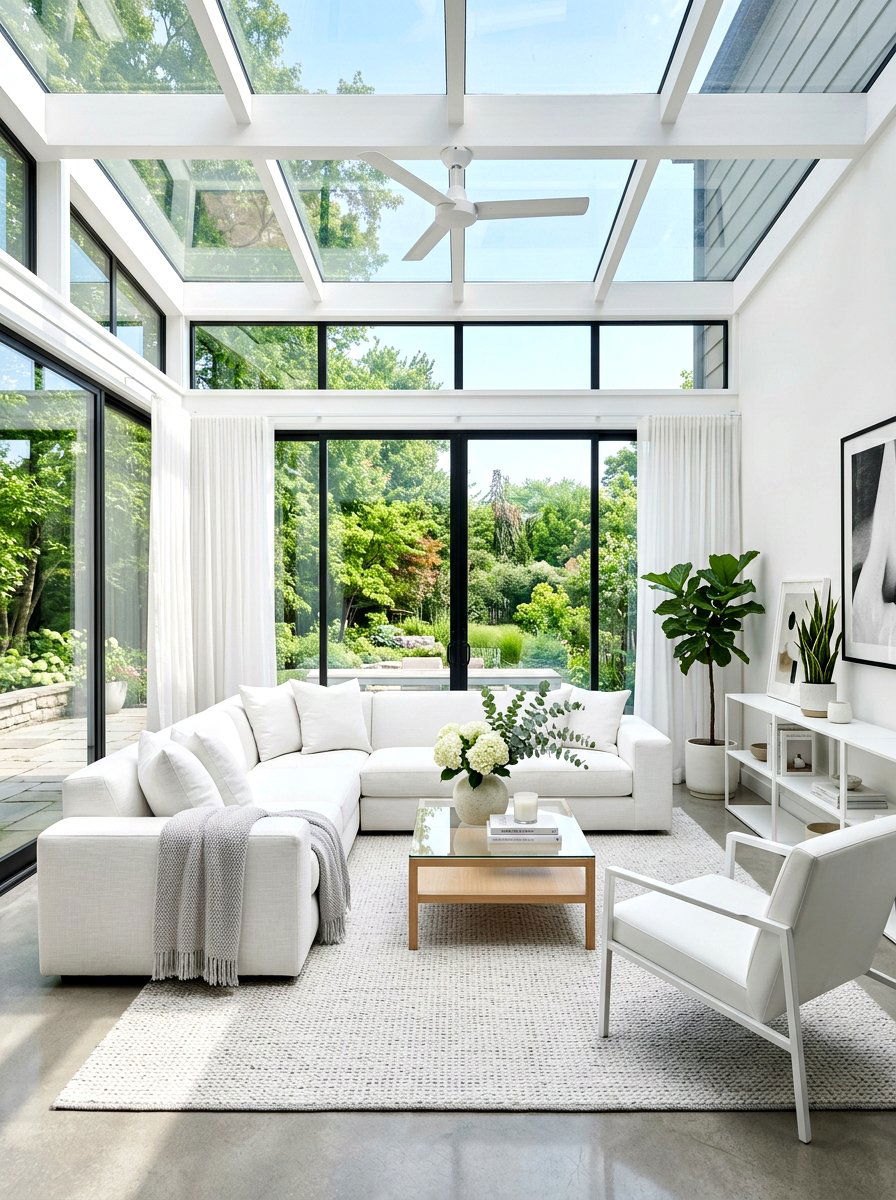 Modern White Sunroom - 30 bright sunroom ideas