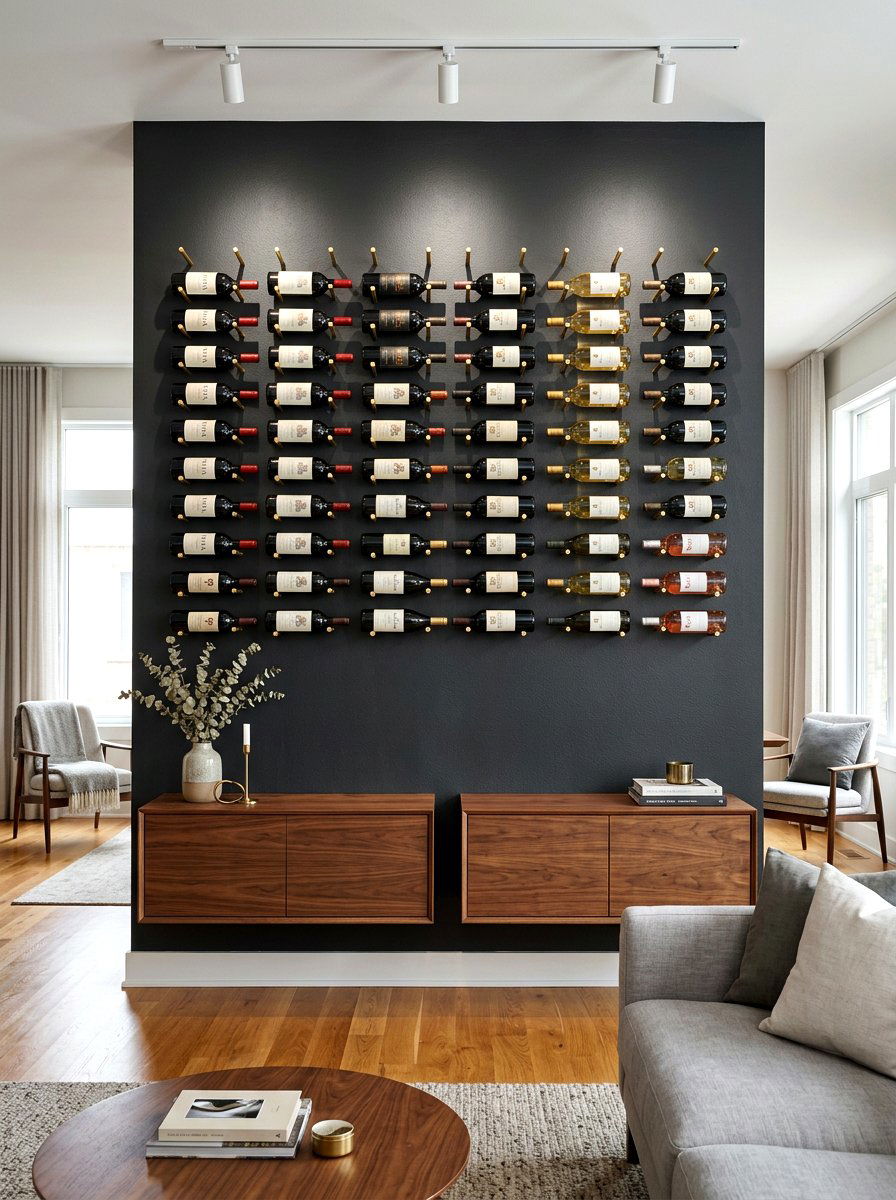 Modern Wine Peg System - 30 wine wall display ideas