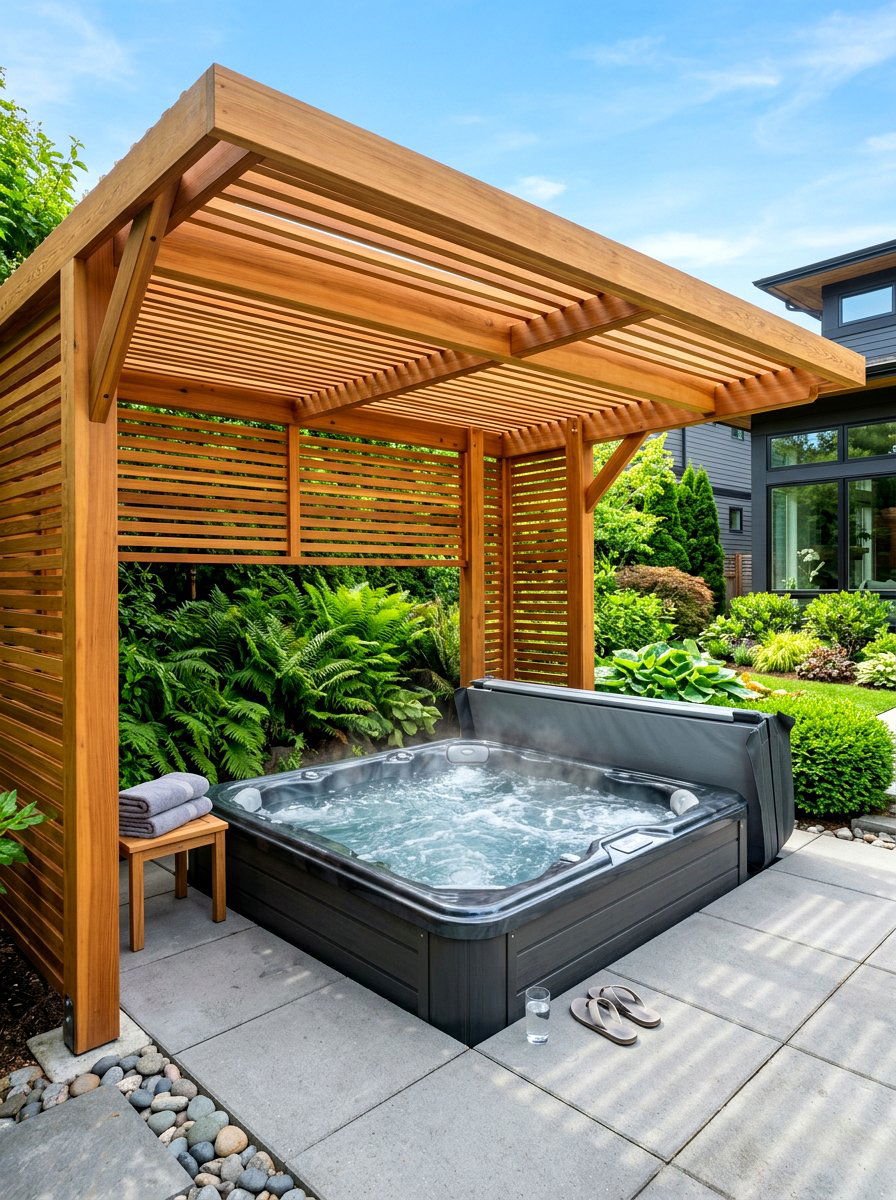 Modern Wood Pergola Hot Tub - 30 pergola over hot tub ideas