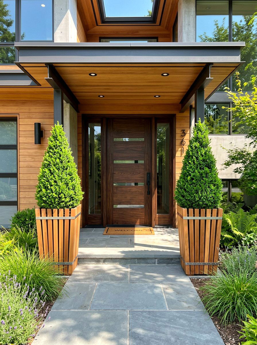 Modern Wood Planters - 30 diy look planter ideas
