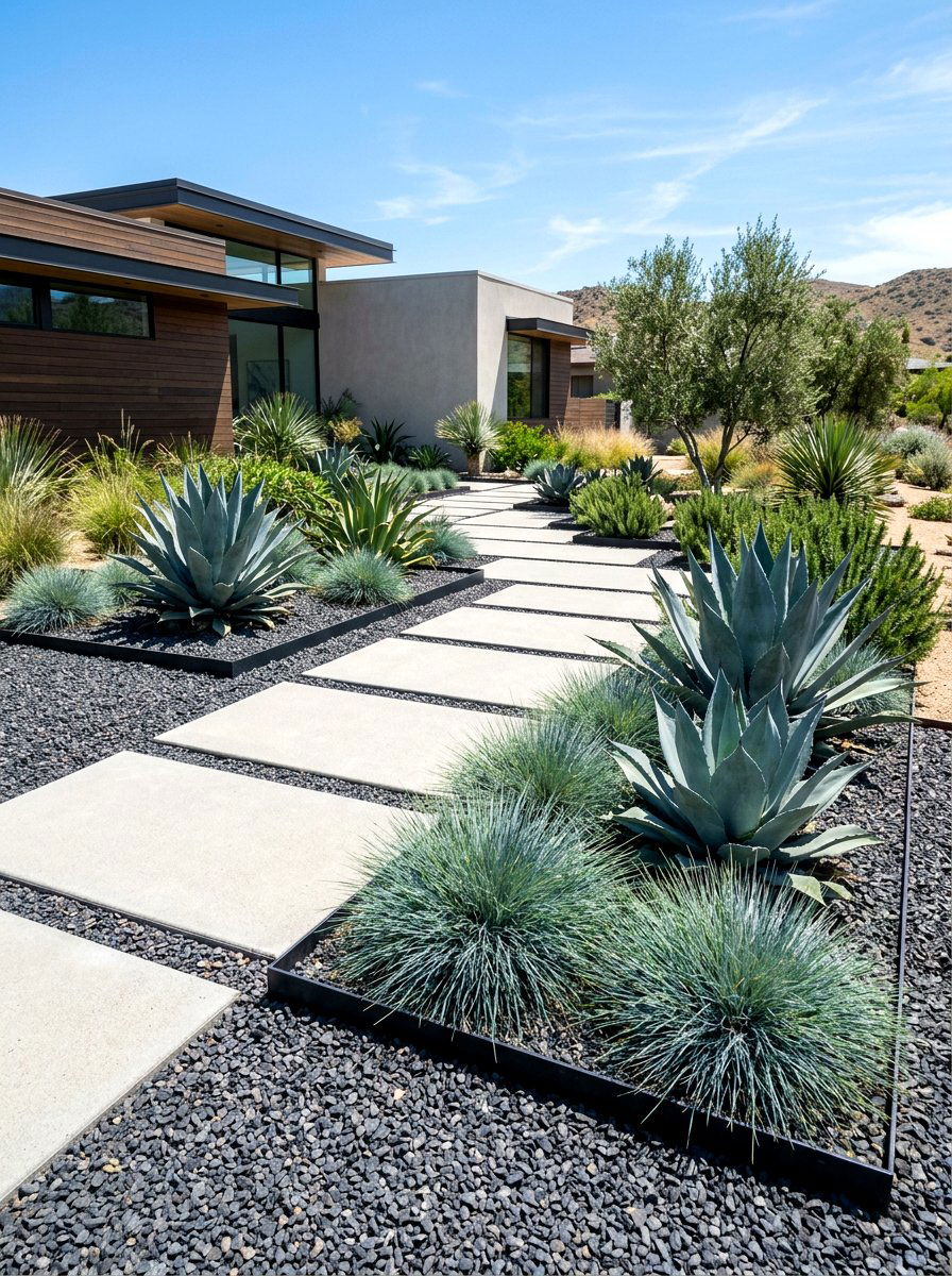 Modern Xeriscape - 30 dry garden ideas