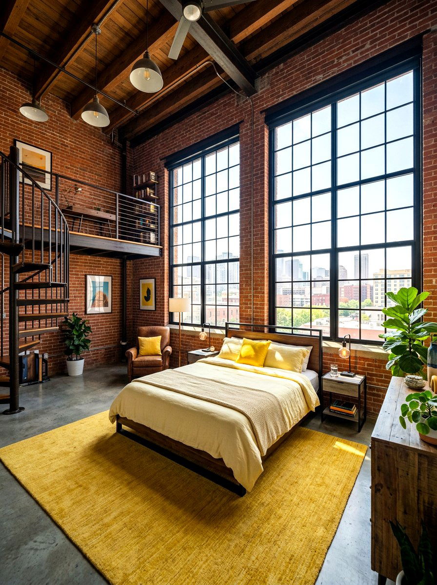 Modern Yellow Loft - 30 soft yellow bedroom ideas