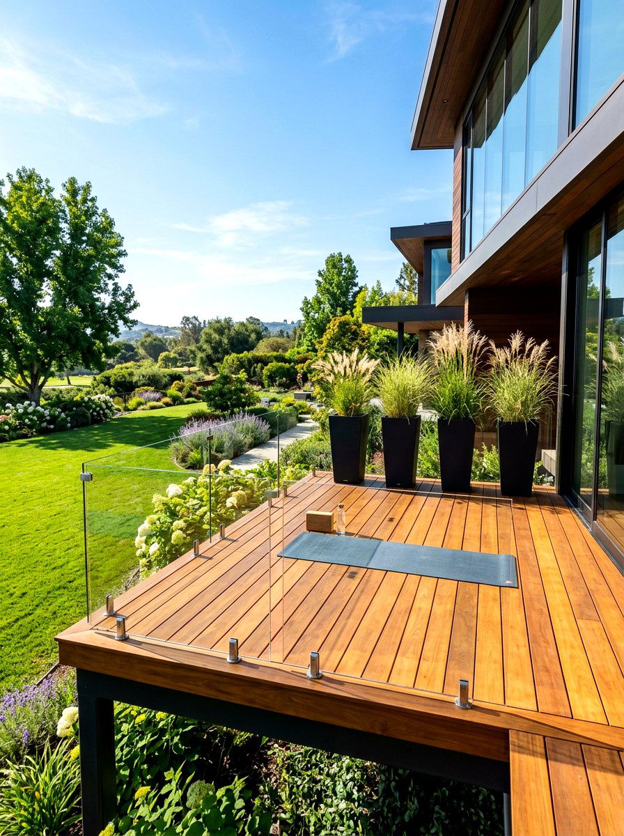 Modern Yoga Deck - 30 meditation backyard corner ideas