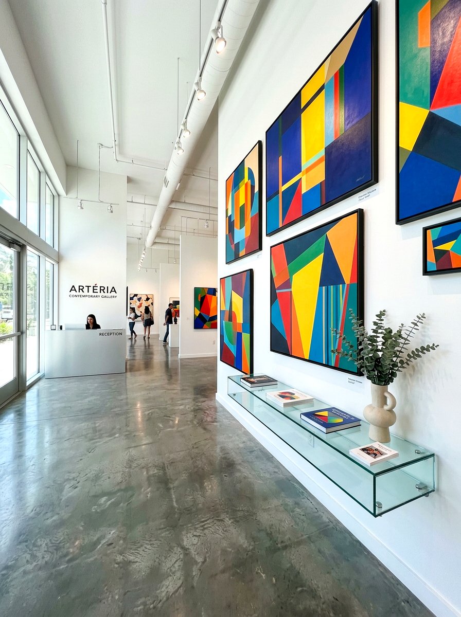 Modern abstract art entry - 30 salon wall entry ideas