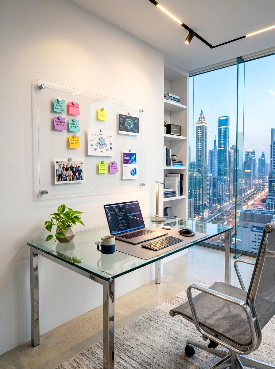 Modern acrylic pinboard style - 30 pinboard office aesthetic ideas