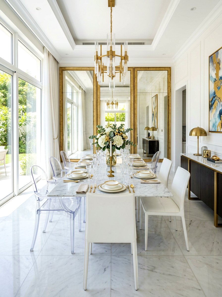 Modern acrylic seating - 30 mismatched dining chair ideas