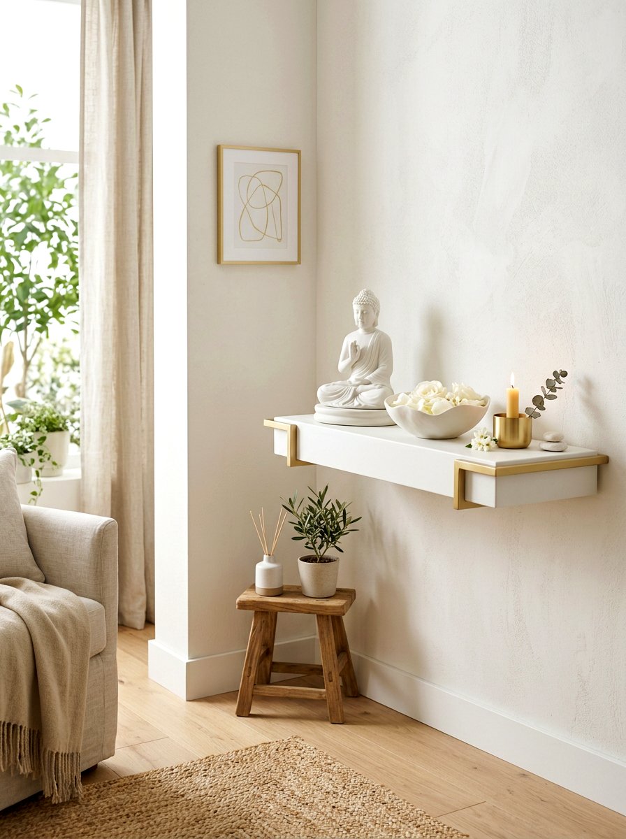 Modern altarpiece shelf - 30 wellness shelf styling ideas