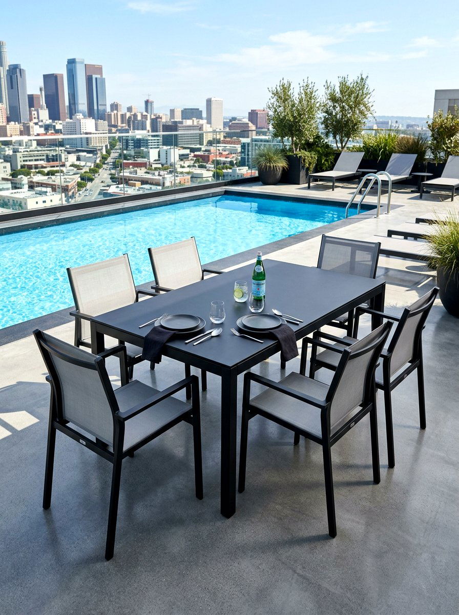 Modern aluminum dining set - 30 outdoor dining furniture ideas