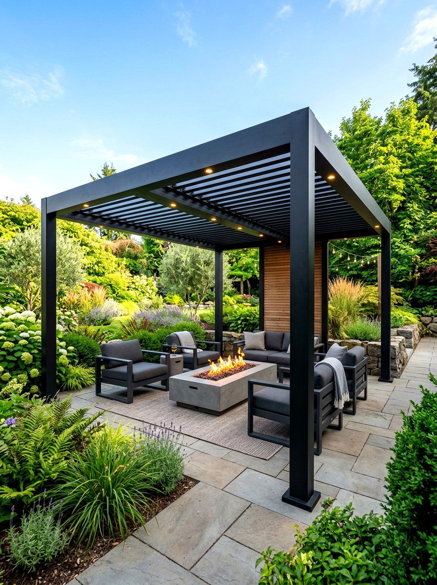 Modern aluminum pergola - 30 deck shade ideas