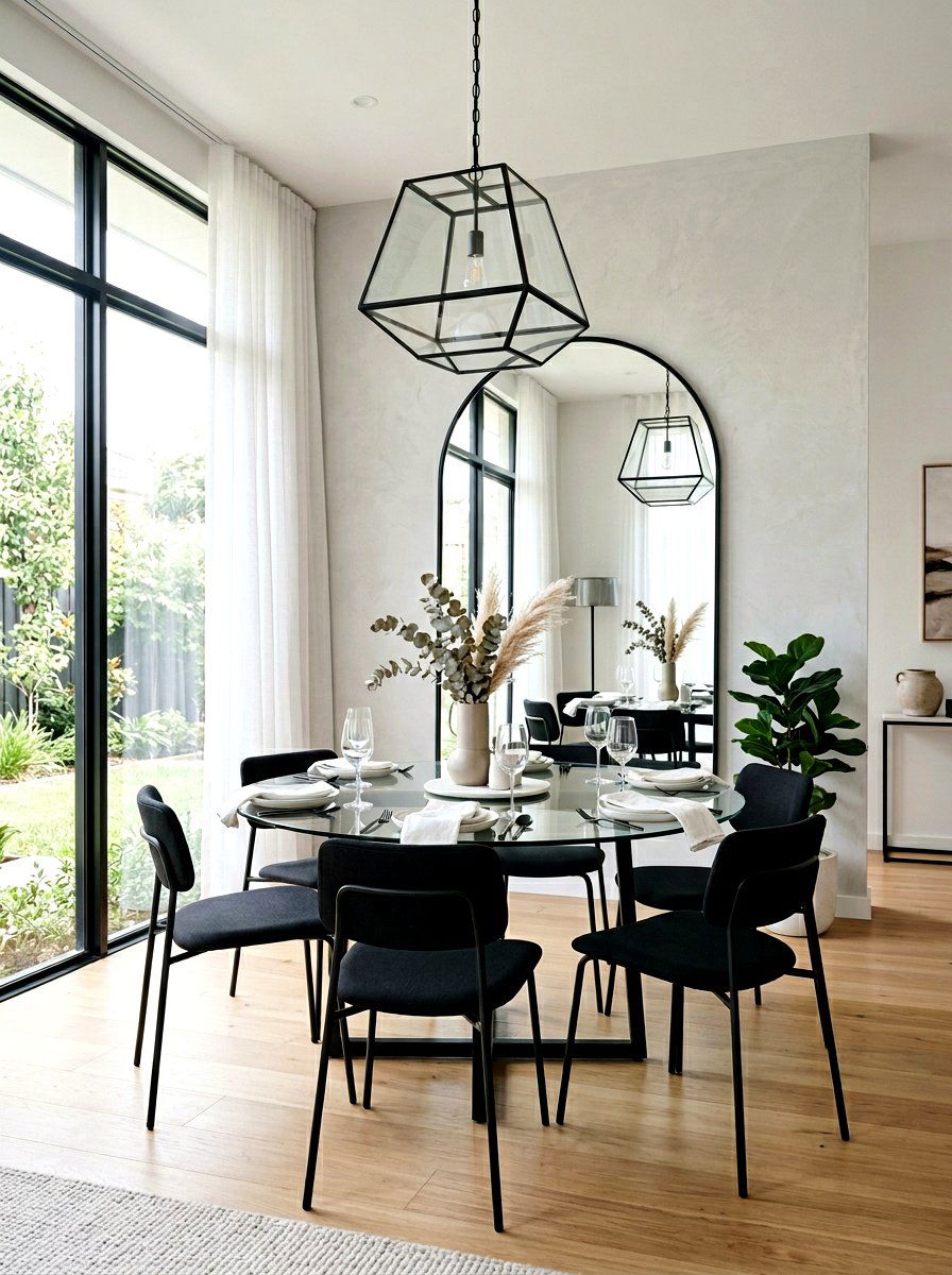 Modern arched mirror dining room - 30 arched mirror decor ideas