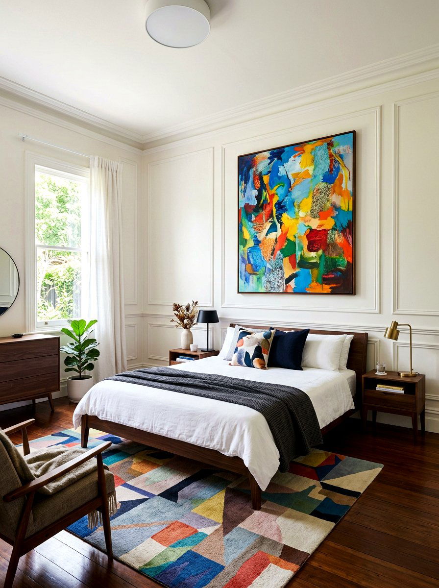 Modern art bedroom decor - 30 Paris apartment bedroom ideas