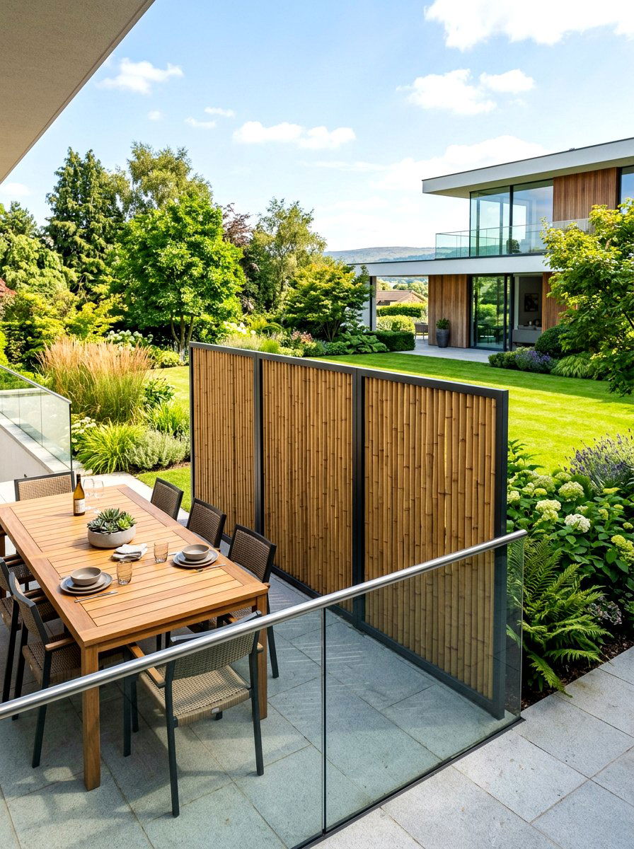 Modern bamboo divider - 30 bamboo planter screen ideas