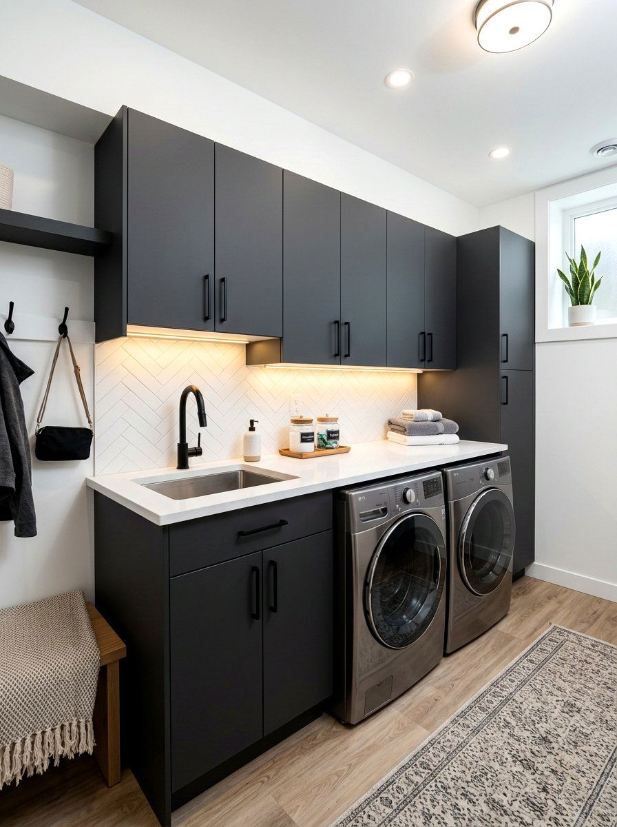 Modern basement laundry room - 30 basement laundry area ideas