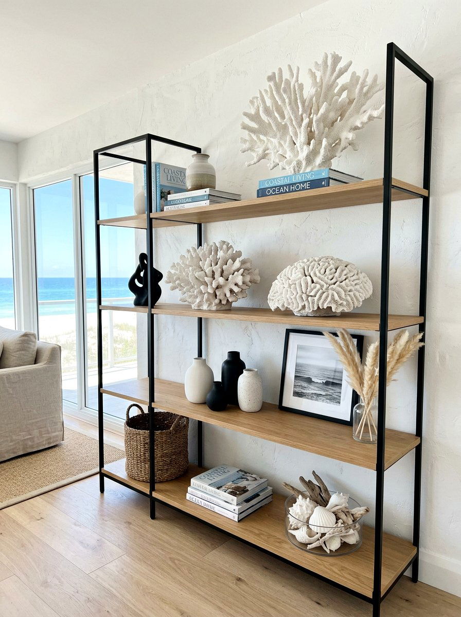 Modern beach house shelf - 30 summer shelf decor ideas