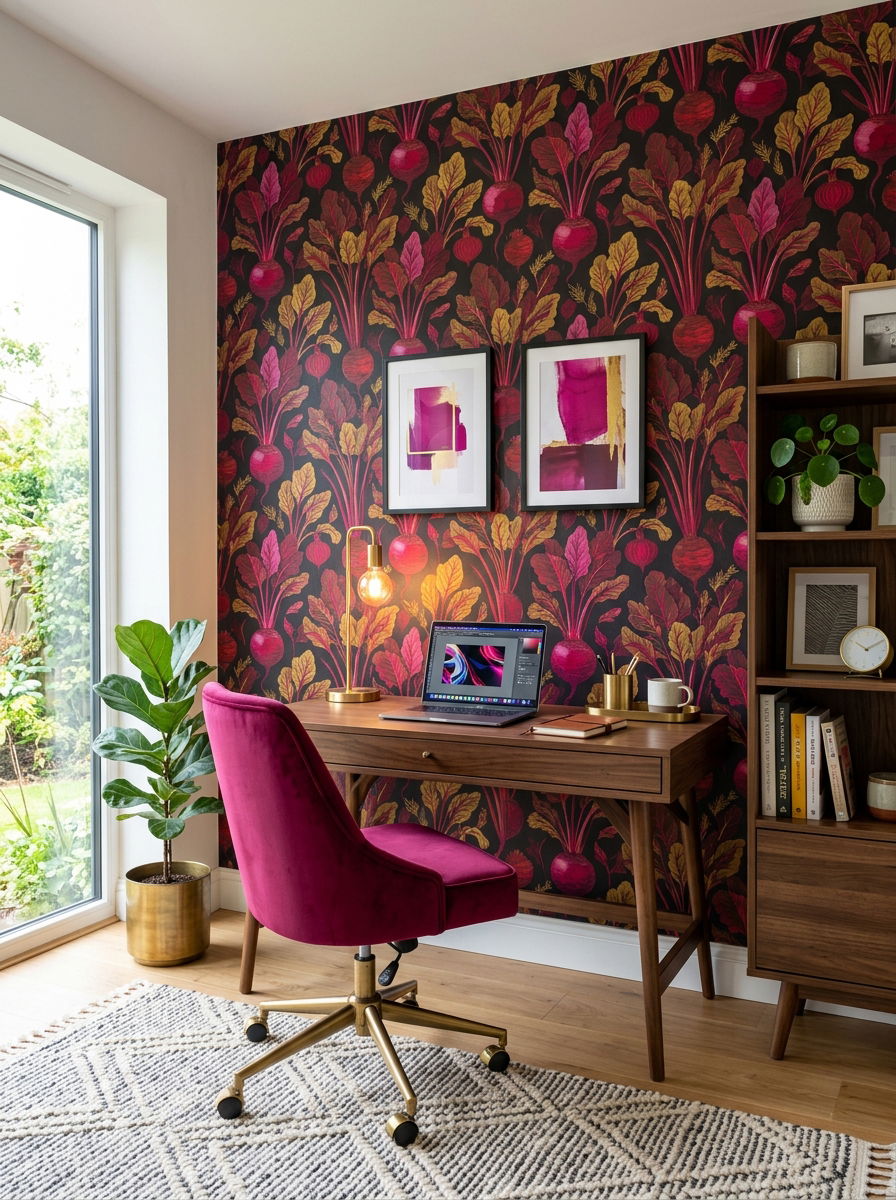 Modern beet wallpaper - 30 vegetable motif wallpaper ideas
