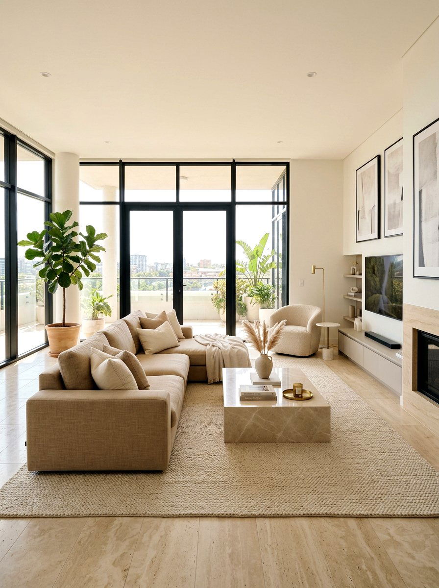 Modern beige living room - 30 beige living room ideas