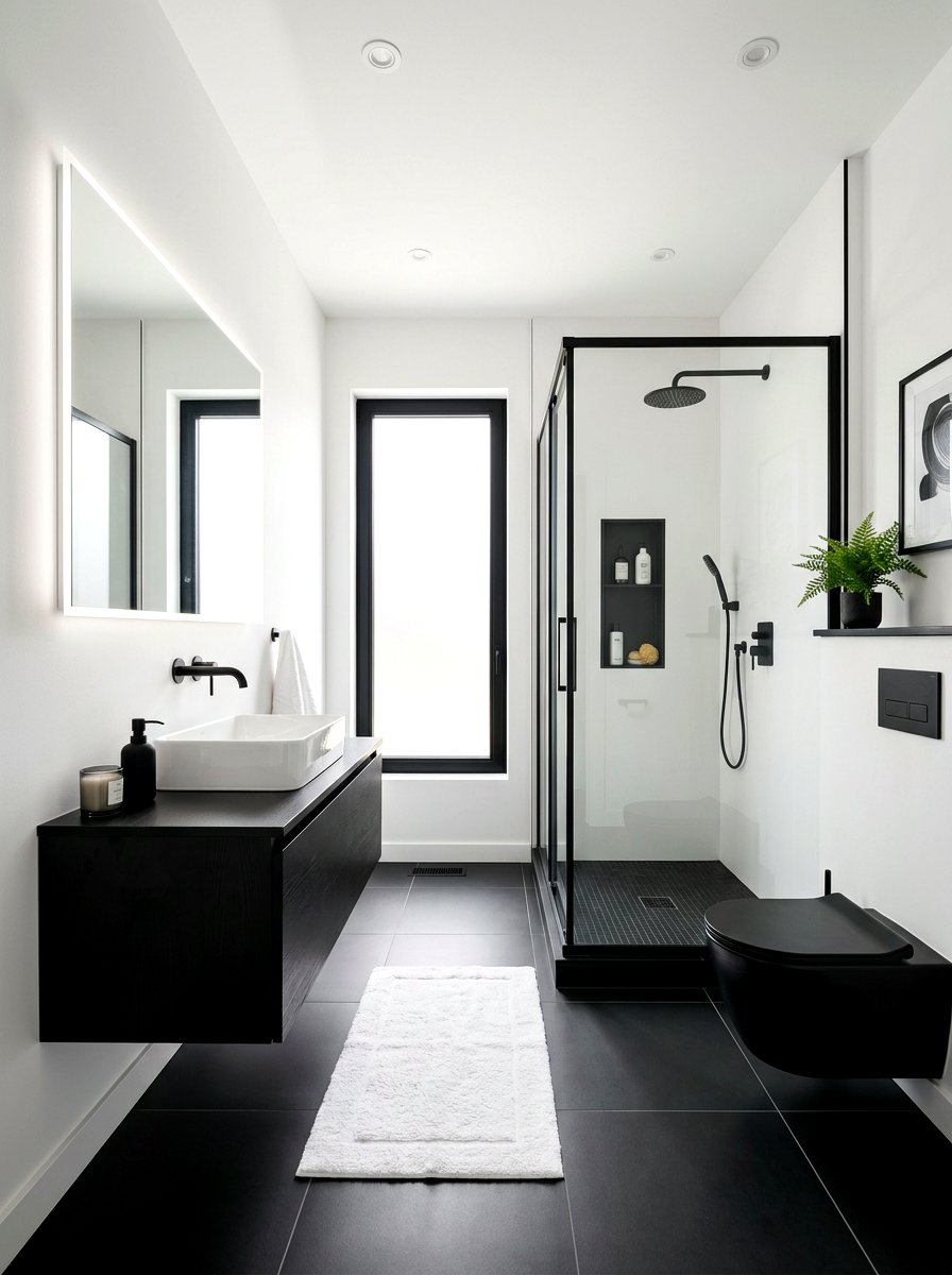 Modern black and white bathroom - 30 black and white bathroom ideas