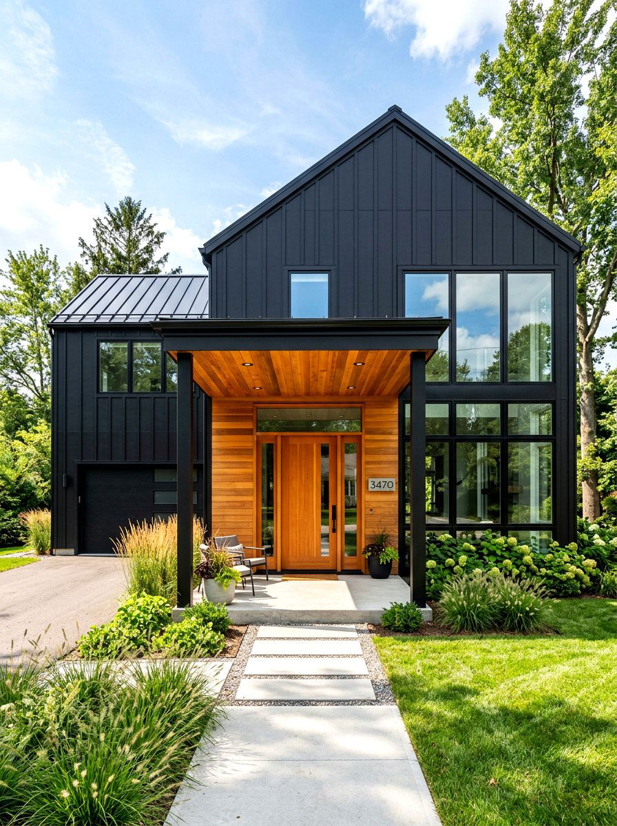 Modern black board and batten exterior - 30 board and batten exterior trim ideas