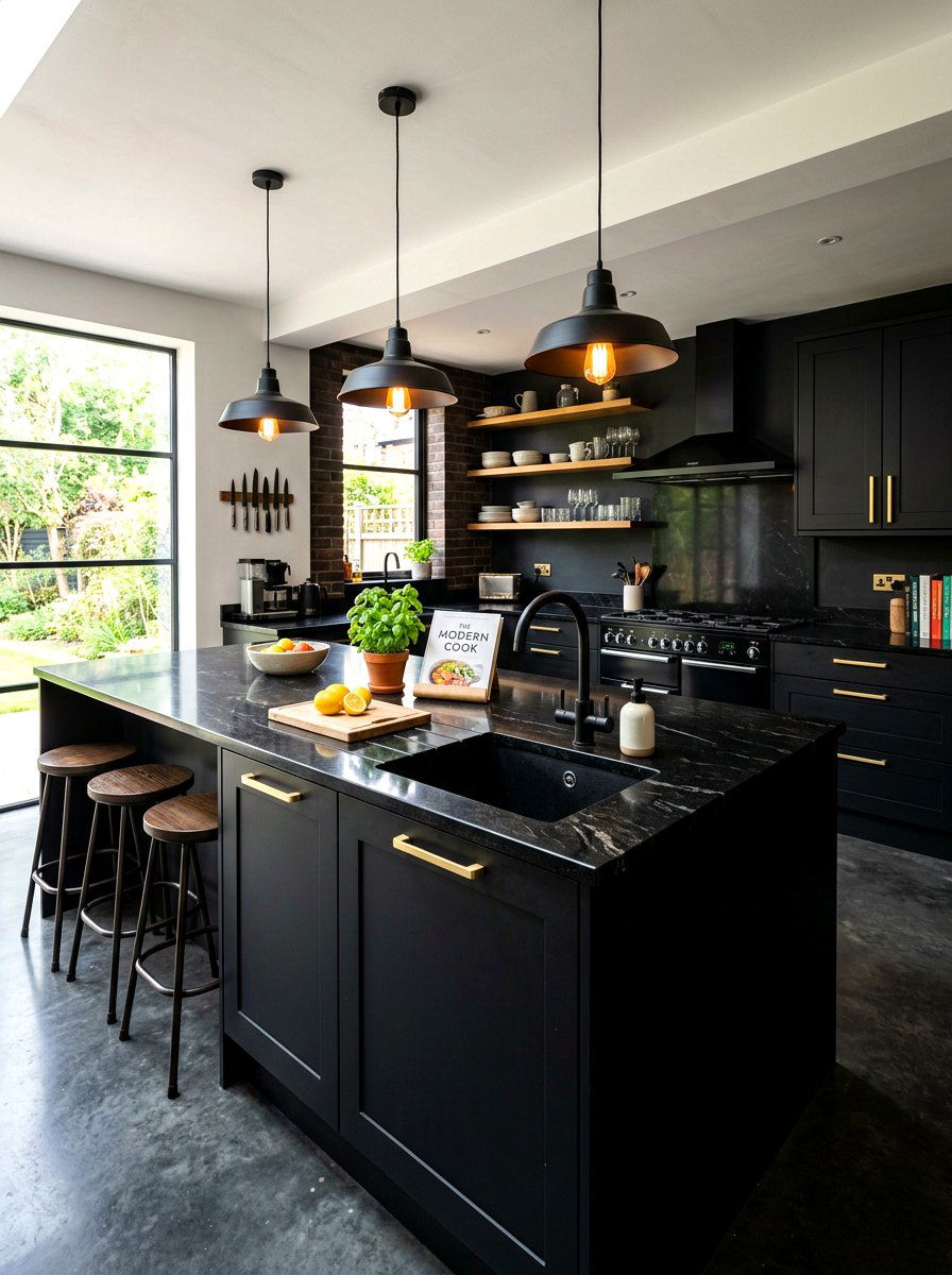 Modern black kitchen island with sink - 30 kitchen island with sink ideas