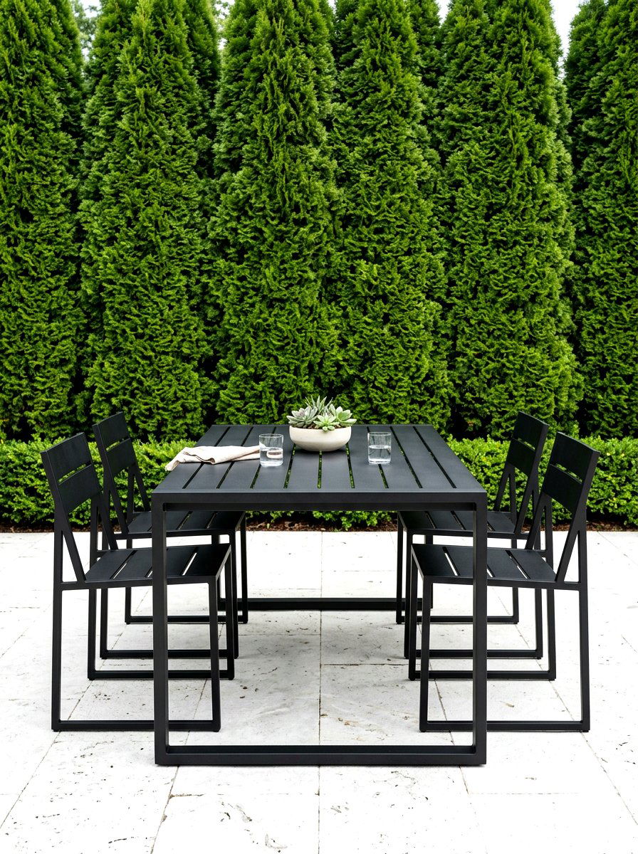 Modern black metal furniture - 30 patio breakfast area ideas