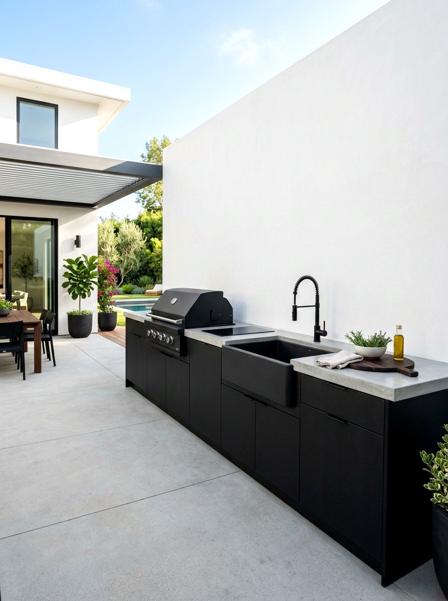 Modern black outdoor kitchen - 30 alfresco kitchen ideas