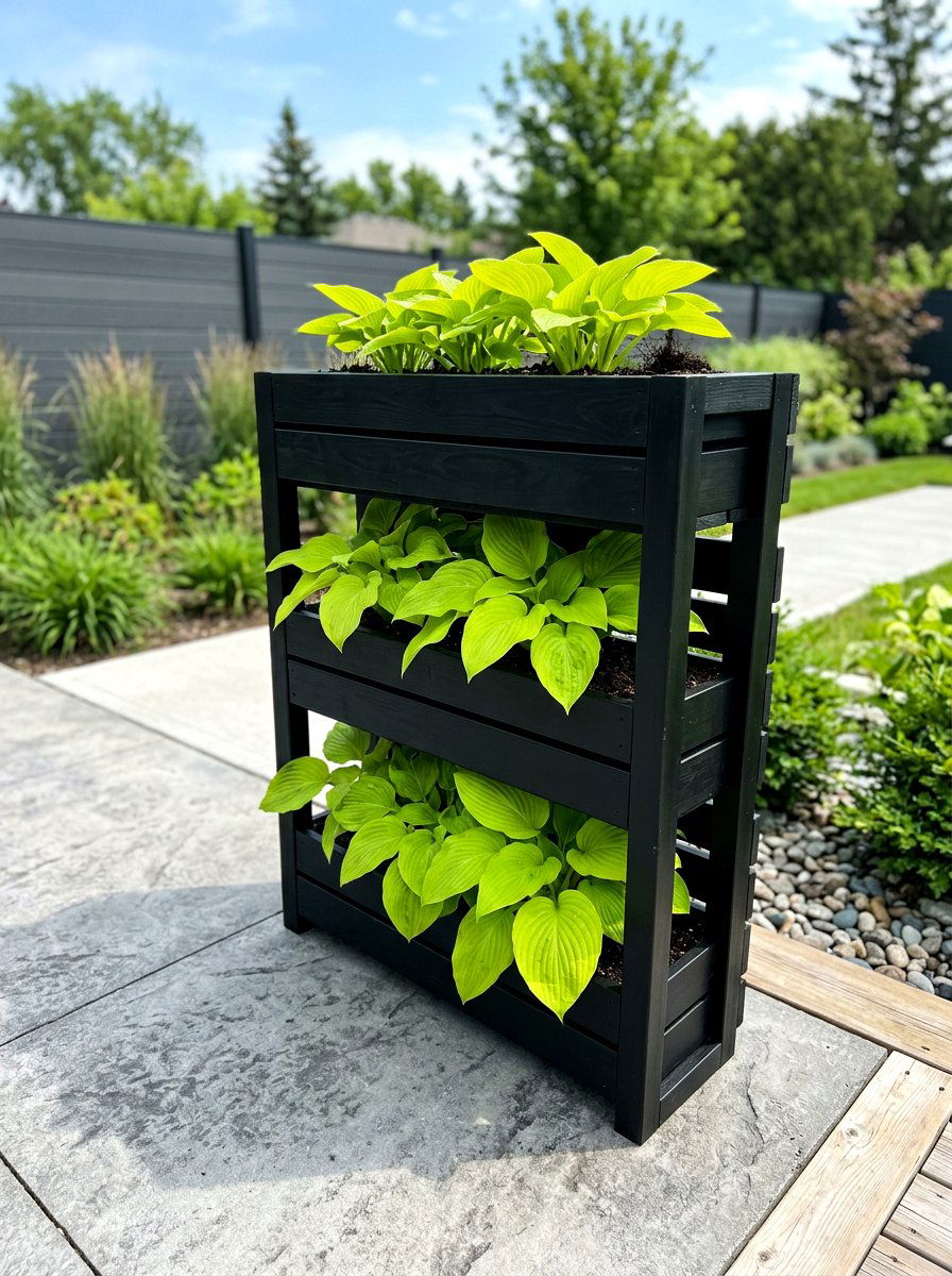 Modern black pallet planter - 30 pallet planter ideas