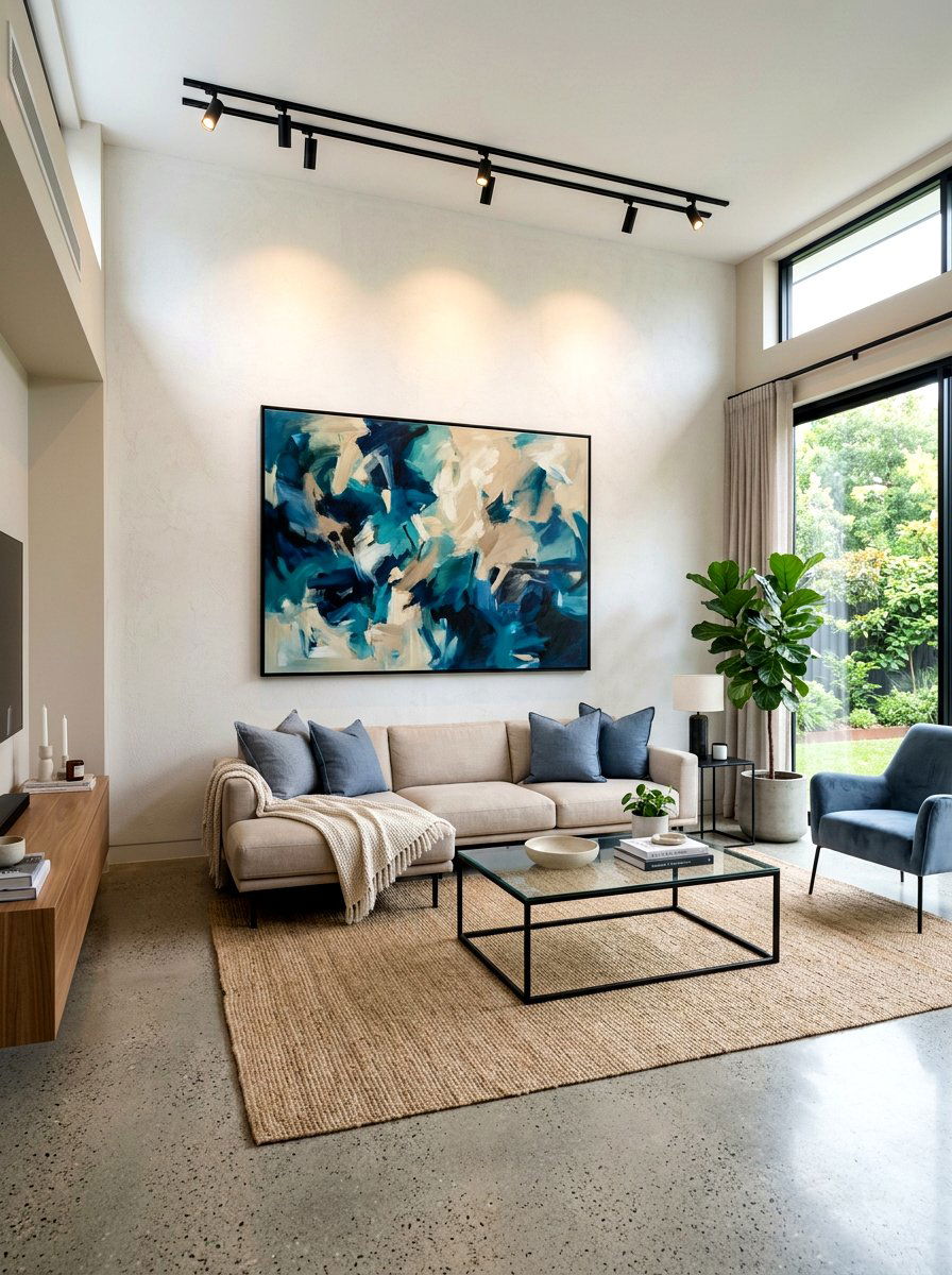 Modern blue and beige living room - 30 blue and beige living room ideas
