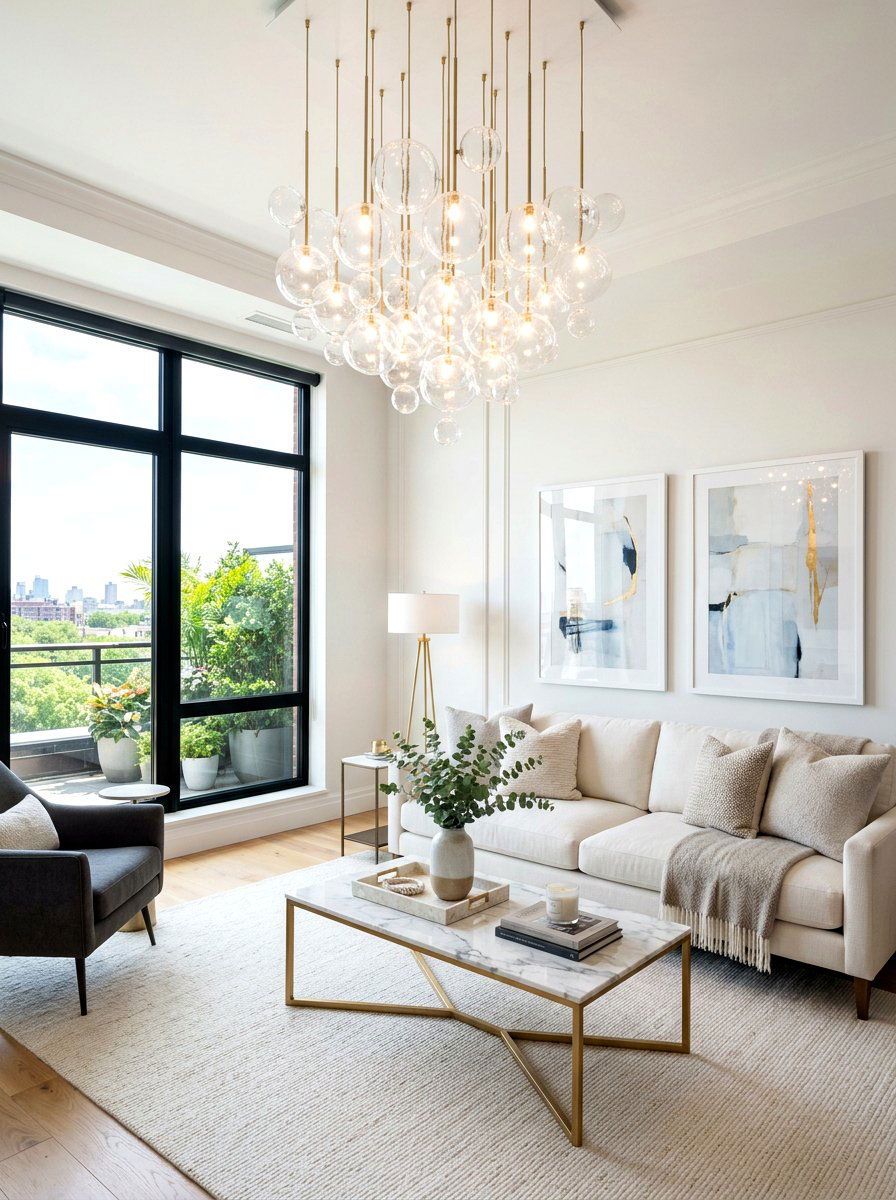 Modern bubble glass chandelier - 30 dramatic pendant cluster ideas