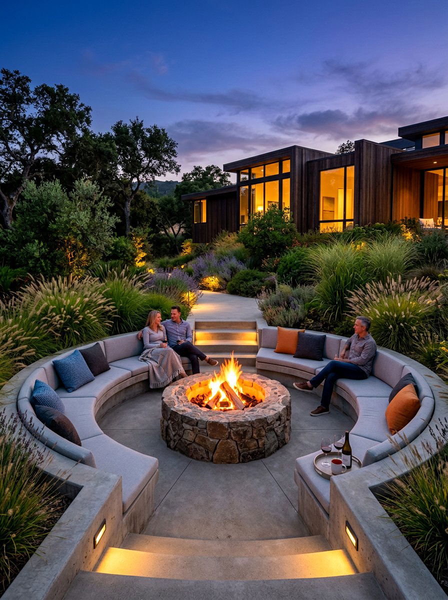 Modern cabana with curtains - 30 resort poolside patio ideas