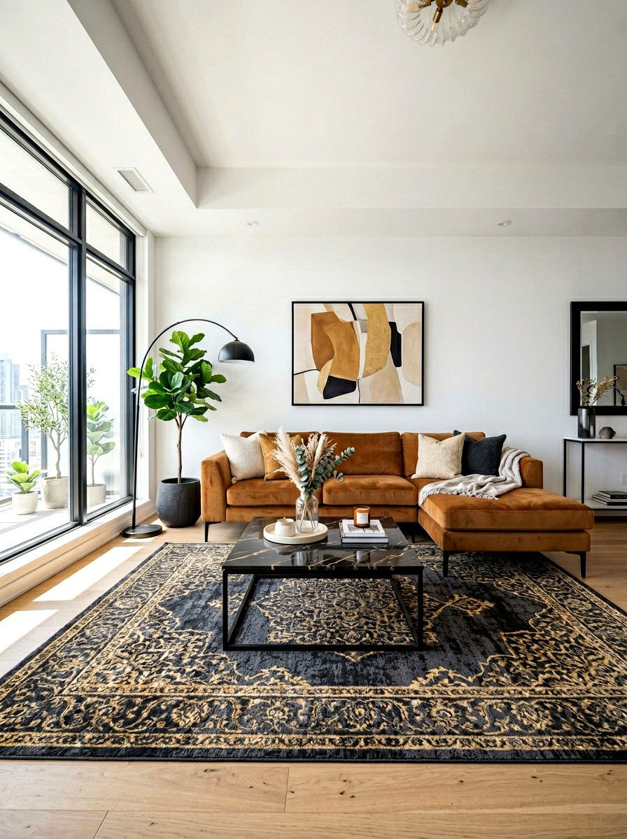Modern caramel living room - 30 brown living room ideas
