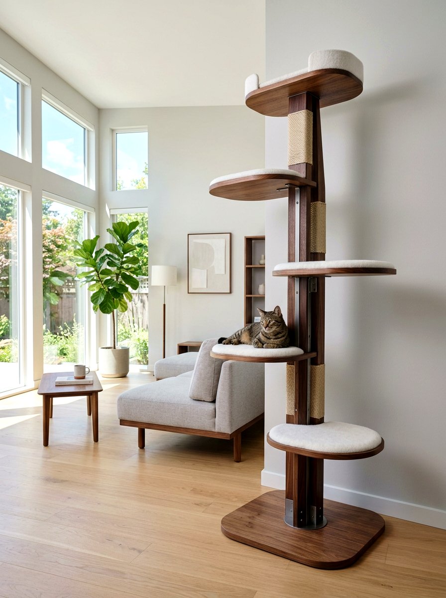 Modern cat tree - 30 pet room ideas