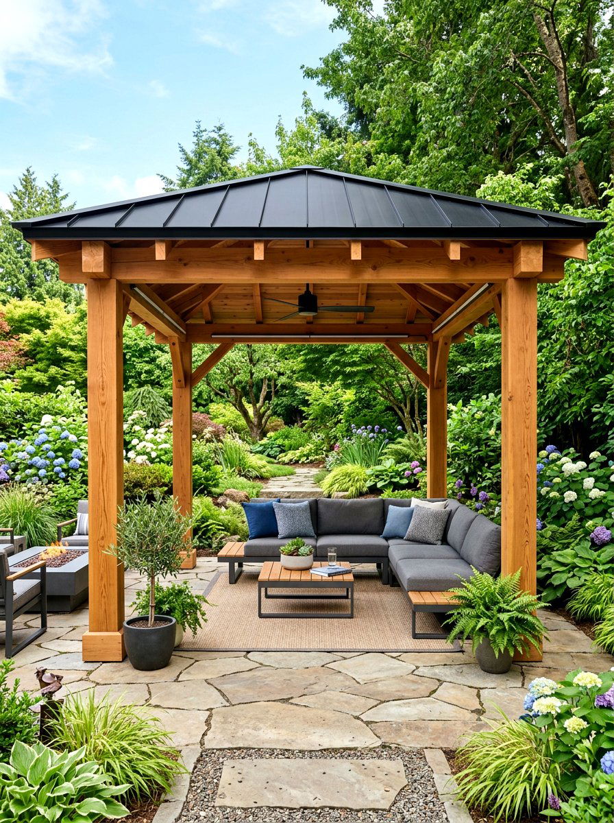 Modern cedar gazebo - 30 modern gazebo ideas