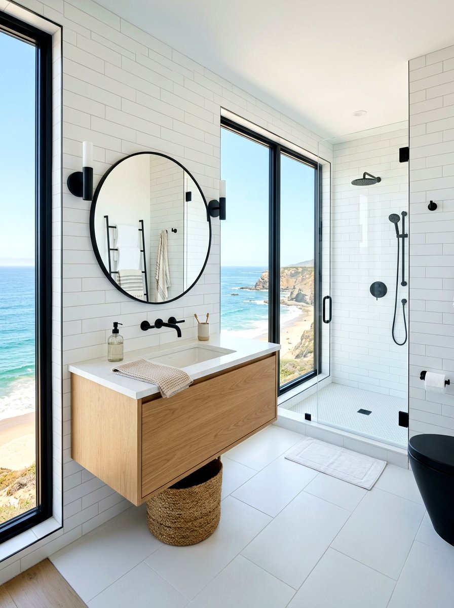 Modern coastal bathroom - 30 nautical bathroom ideas