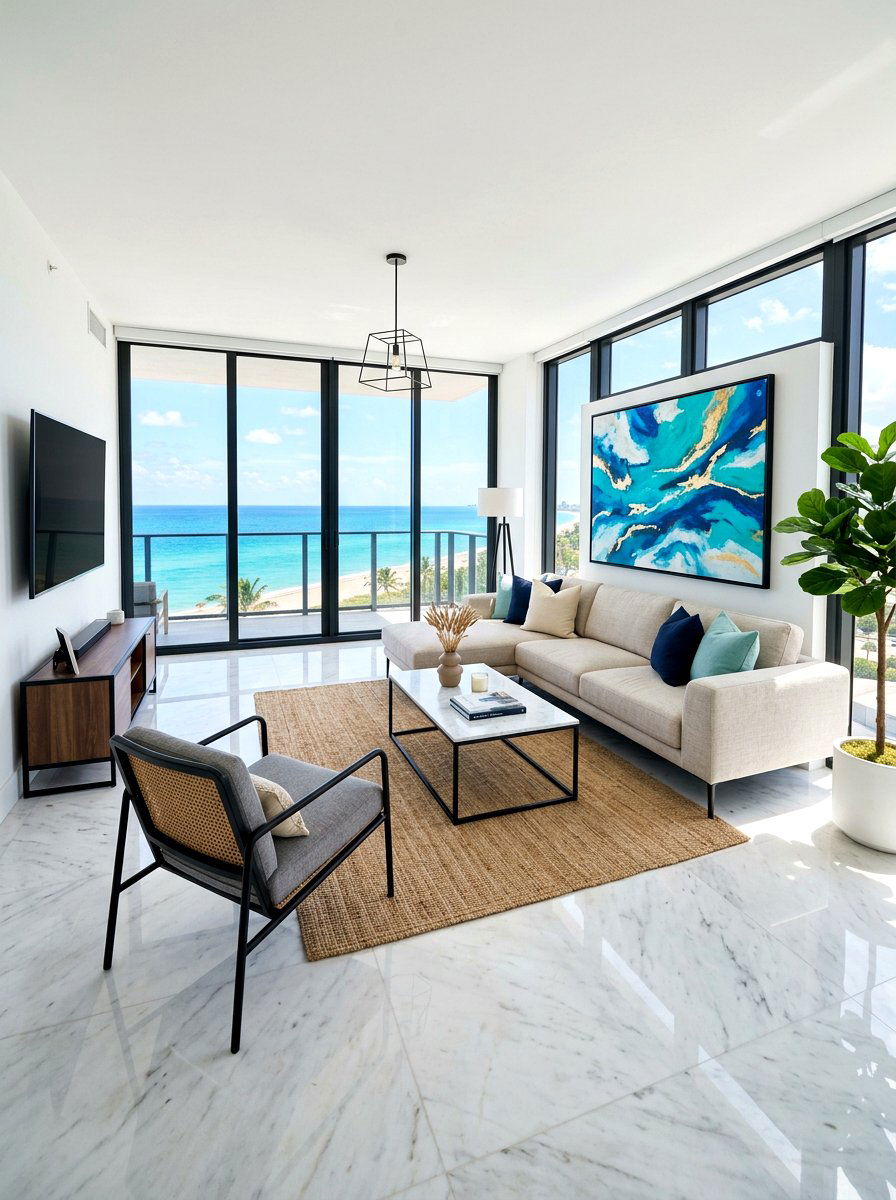Modern coastal living room - 30 coastal living room ideas