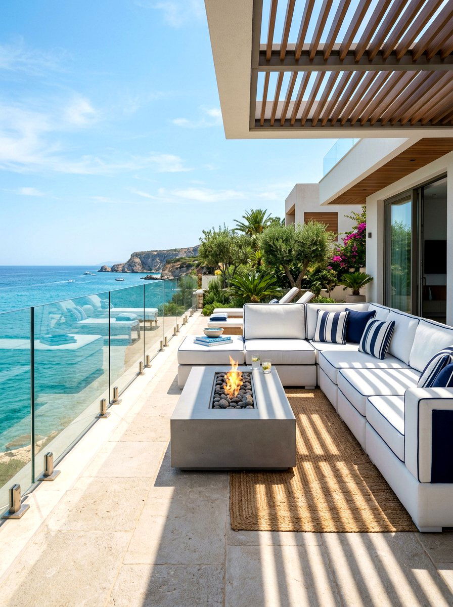 Modern coastal patio - 30 beach house patio ideas