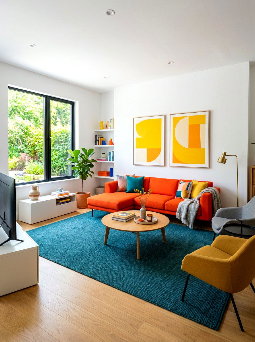 Modern colorful living room - 30 happy color living room ideas