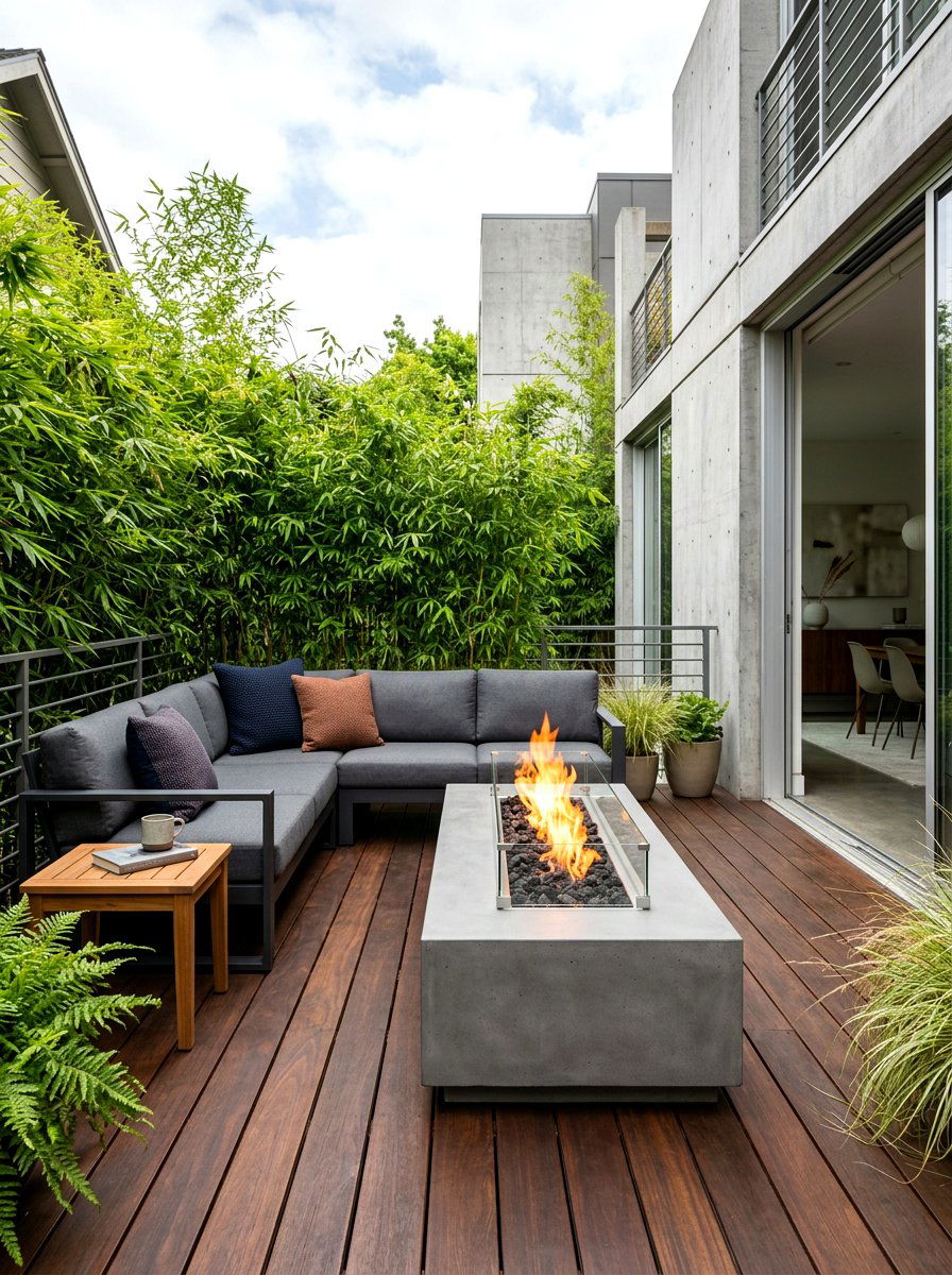 Modern concrete fire pit - 30 fire pit ideas