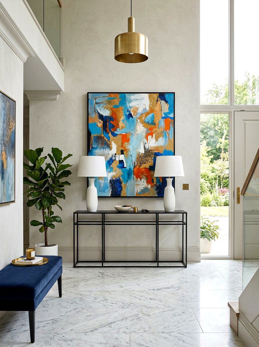 Modern console table - 30 entryway makeover ideas
