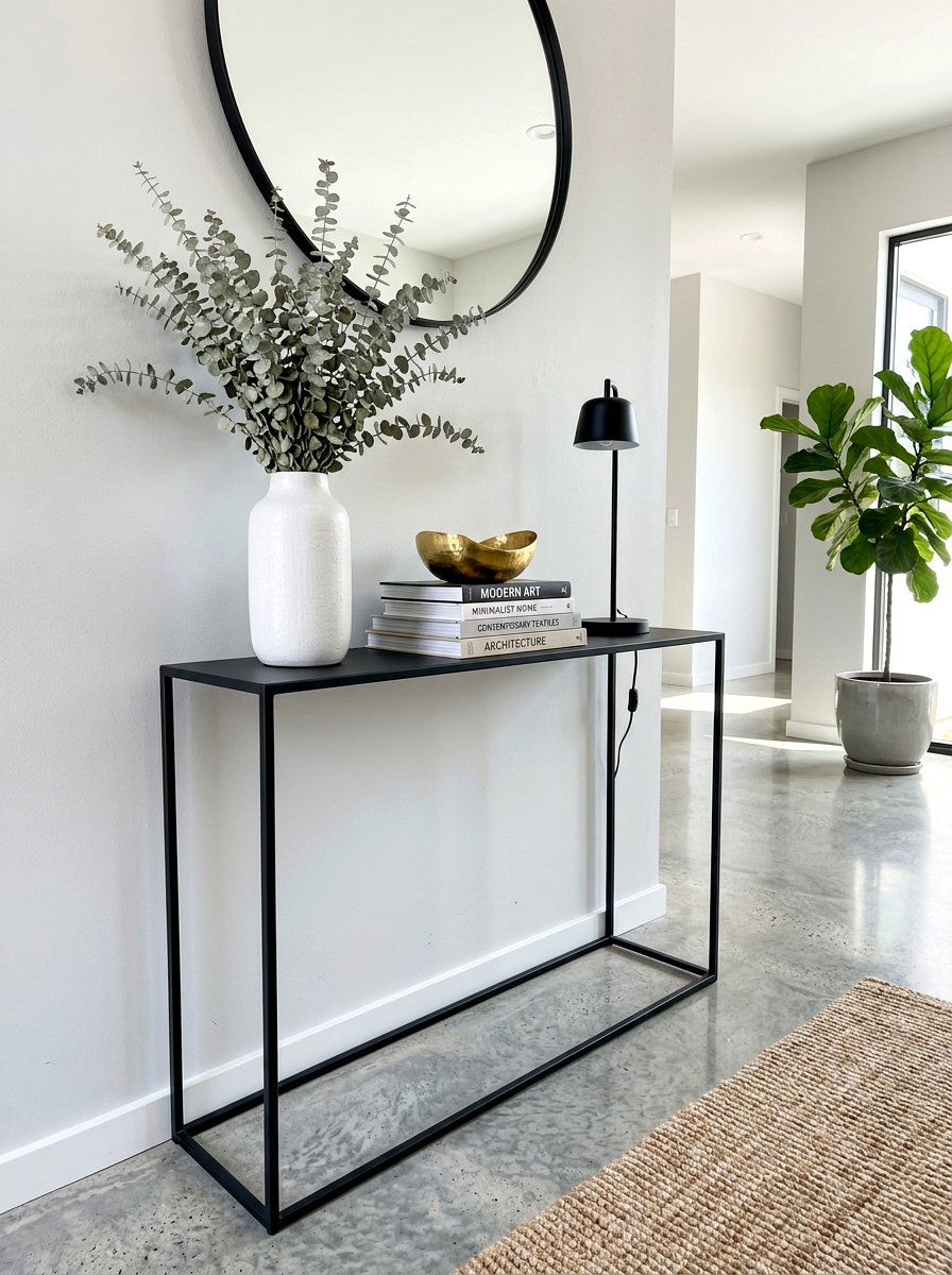 Modern console table styling - 30 entryway decor ideas